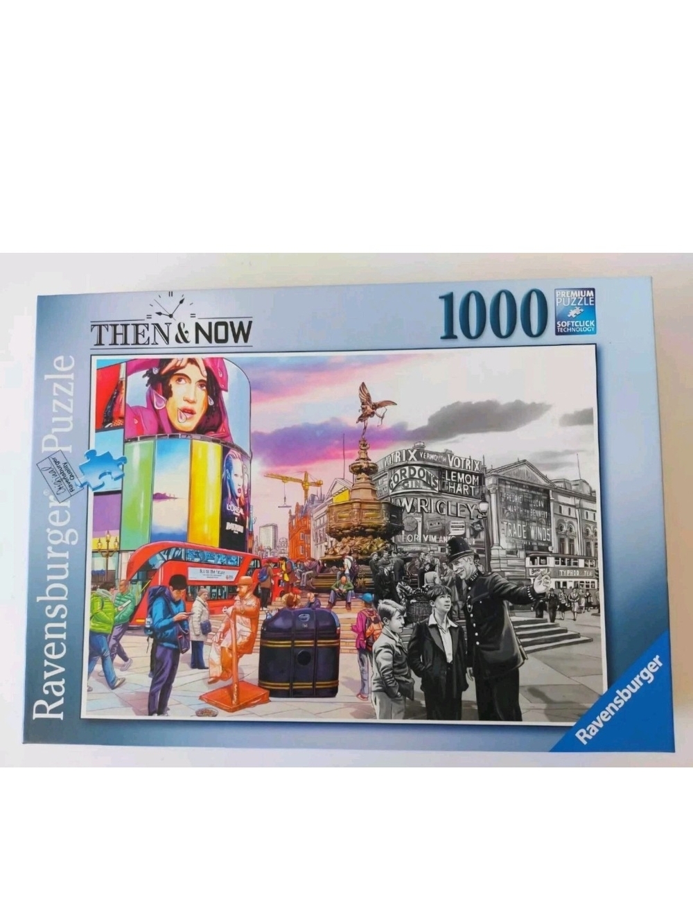 Ravensburger Then & Now Picadilly Circus 1000 Piece Puzzle COMPLETE